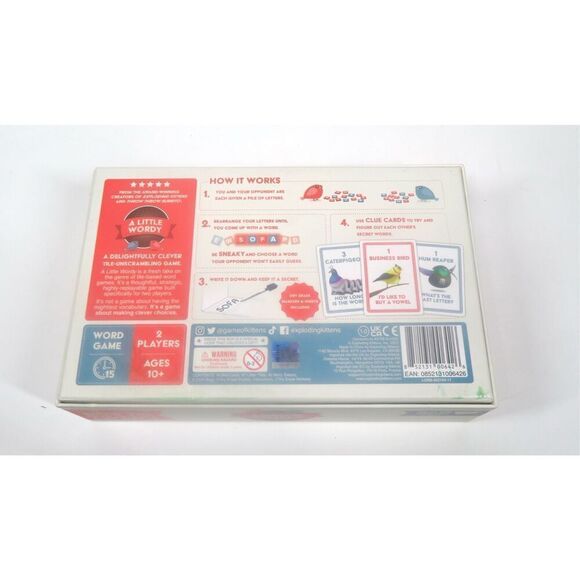 A Little Wordy ~ Word Tile Game From Exploding Kittens Two Player Only - Picture 2 of 4